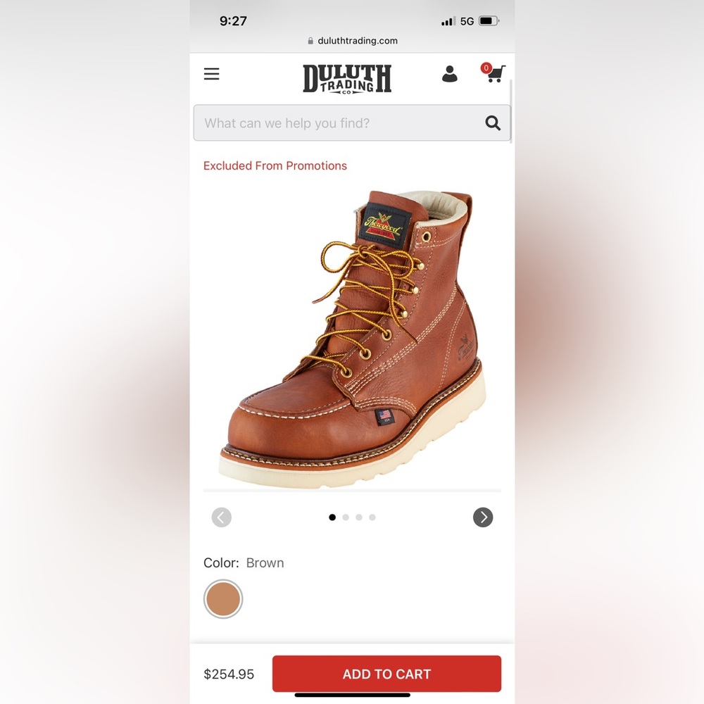 Thorogood Steel Toe 9.5 Wide.